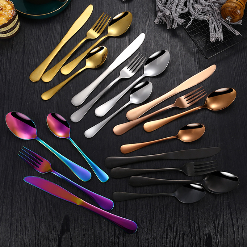 1010 Stainless Steel Tableware Knife,Fork And Spoon Gift Box With Four Main Pieces For Home Hotel Western Food Knife,Spoon And Fork Set