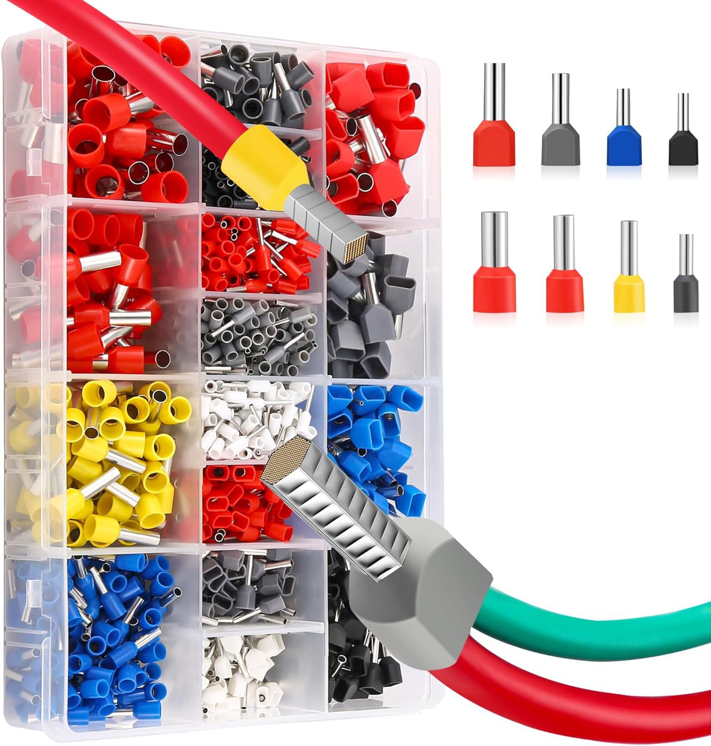 Aderendhülsen-Set 0,5 mm²-16 mm², 1200 Stück isolierte Z