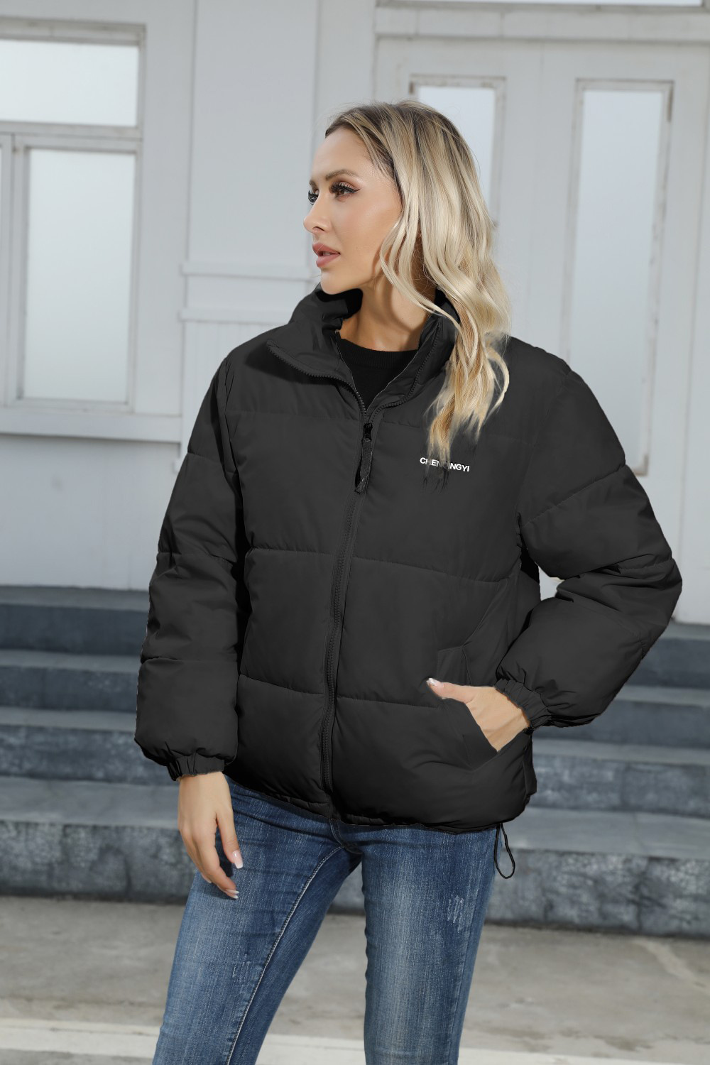 Women's Coat High Collar Winter Cotton Jacket For Women_voghion.com