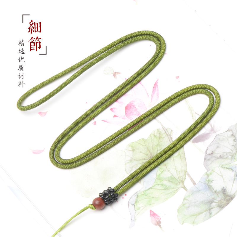 檀木编织挂绳套头款项链玛瑙吊坠不可调节长度绳子玉线挂脖绳批发