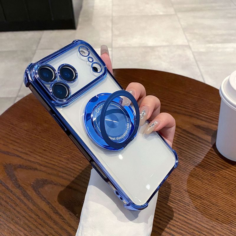 适用iPhone17promax四角防摔手机壳360旋转磁吸支架苹果16保护套|undefined