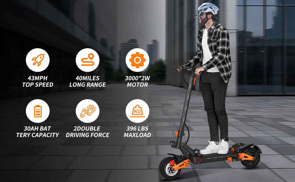 Cross-Border Off-Road Long-Range Electric Scooter, Portable Adult Transportation, Lithium Battery, Foldable Electric Scooter