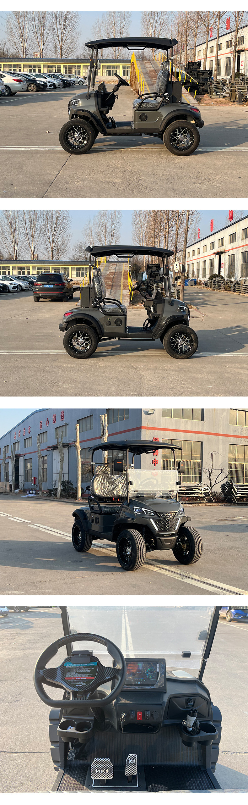 Golf Cart, Electric Sightseeing Car, 2-Seater Tourist Car, Factory Electric Patrol Car, Shuttle Bus