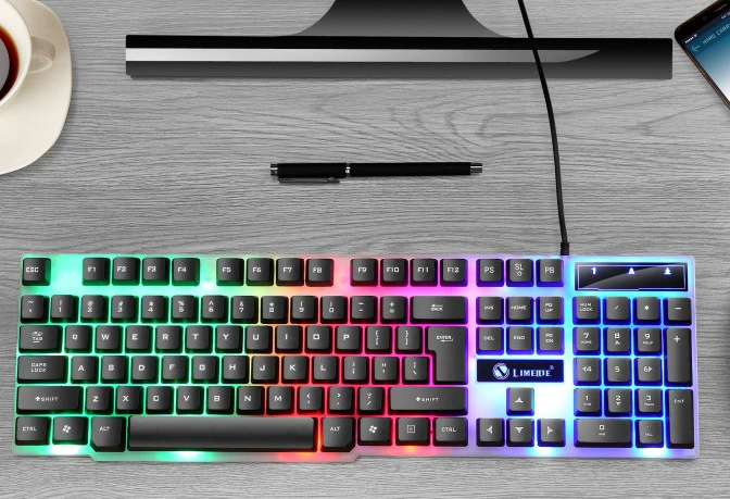 Комплект клавиатура и мышь GTX300, проводной USB-игровой набор, RGB подсветка, варианты белый/черный