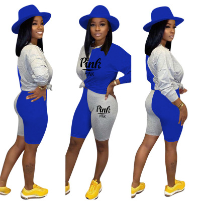 H1740 亞馬遜速賣通熱賣 拼接秋冬萬聖節新款女裝 時尚休閑套裝