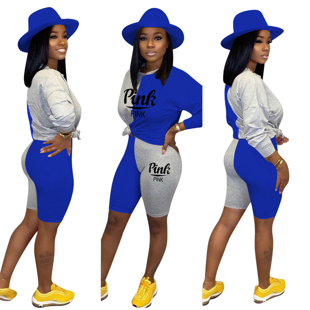 H1740 亞馬遜速賣通熱賣 拼接秋冬萬聖節新款女裝 時尚休閑套裝