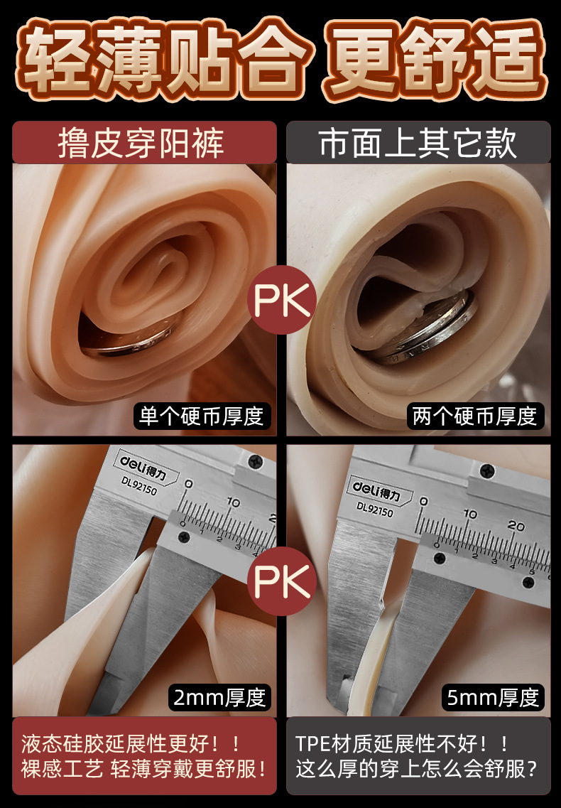 Wearable Silicone Dildo Underwear for Adults, Size S — detail image 23