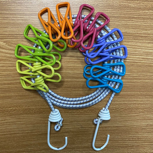 Colorful multi-functional non-slip and windproof clothesline outdoor travel portable clothespins balcony retractable clothesline