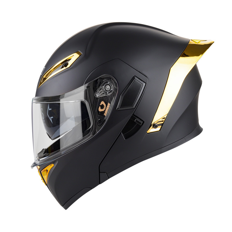 SOMAN casco de la motocicleta de los hombres y las mujeres de doble lente casco de la exposición de cuatro estaciones de montar casco completo SOMAN955-S