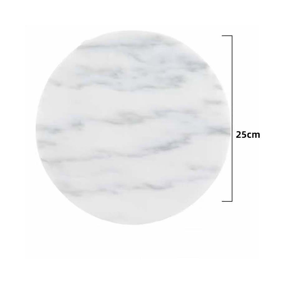 Estilo nórdico de mármol natural bandeja redonda bandeja de visualización de vídeo bandeja de almacenamiento fruta tabla de cortar bandeja accesorios de tiro