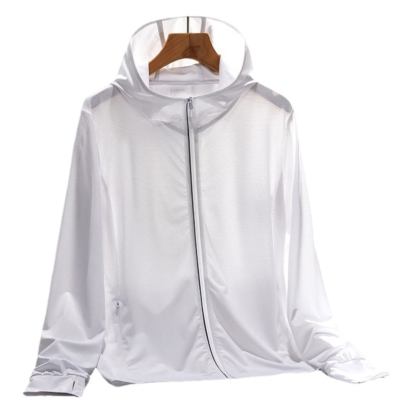 Summer Light Reflective Sunscreen Clothing Men's and Women's Skin Clothing Outdoor UV Protection Solid Color Breathable Hooded Casual Air Conditioning Clothing