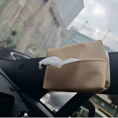 Car tissue box/set, Leather Car Magnetic Tissue