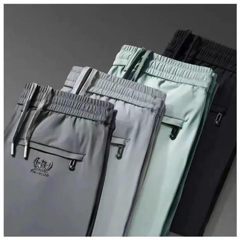 High-End Ice Silk Pants for Men, Casual Pants for Young and Middle-Aged Men, Elastic Waist, Loose Fit, Thin Sports Straight-Leg Pants for Men High-End Ice Silk Pants for Men, Casual Pants for Young and Middle-Aged Men, Elastic Waist, Loose Fit, Thin Sports Straight-Leg Pants for Men