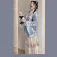 [One Heron Flowers] Ming-made Hanfu Chinese Style Pair-to-wear Short Shirt with Collar Spring Embroidered suit