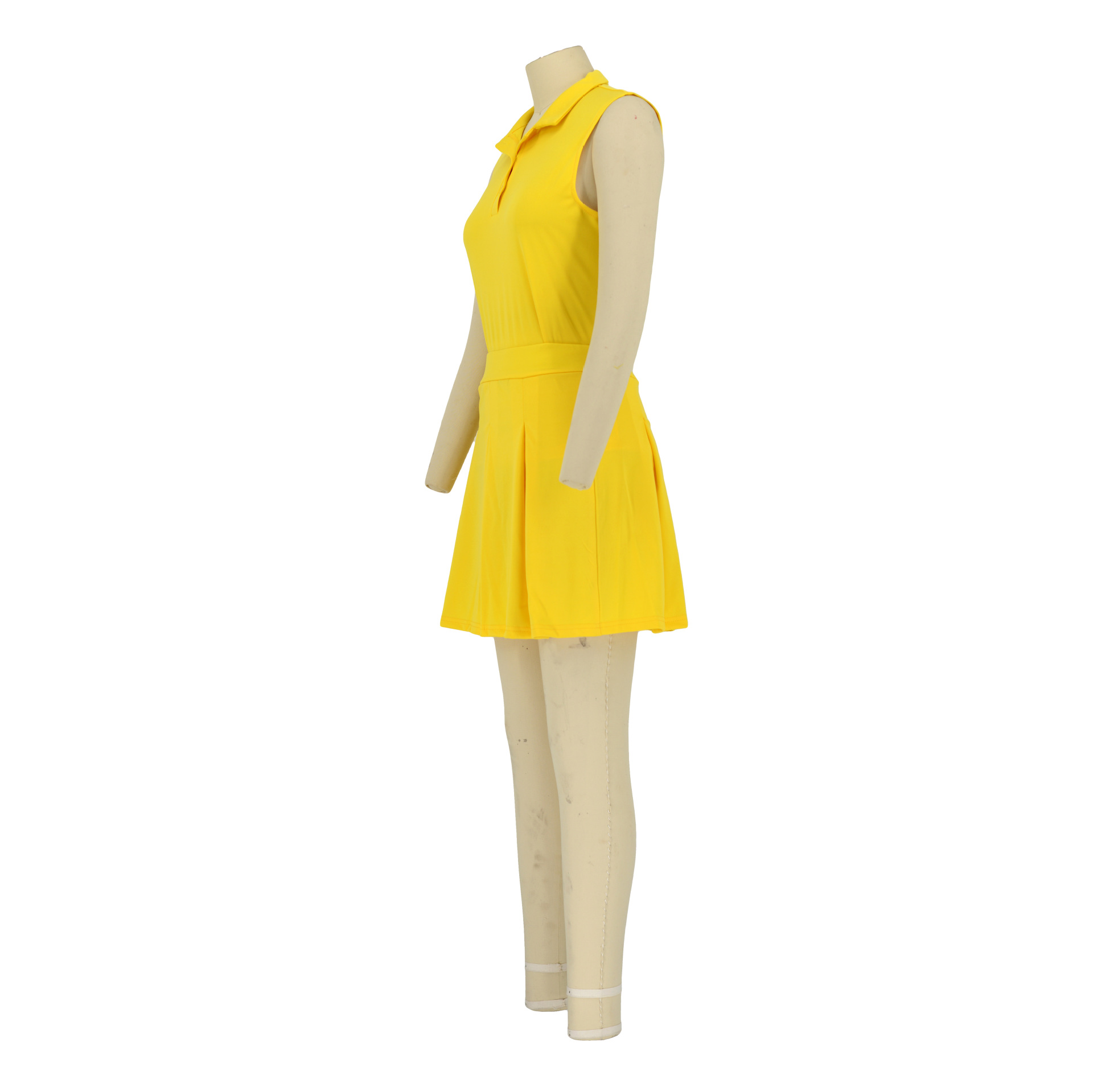 Women Clothing Short Skirt Two Piece Sleeveless Vest Suit Summer Polo Shirt