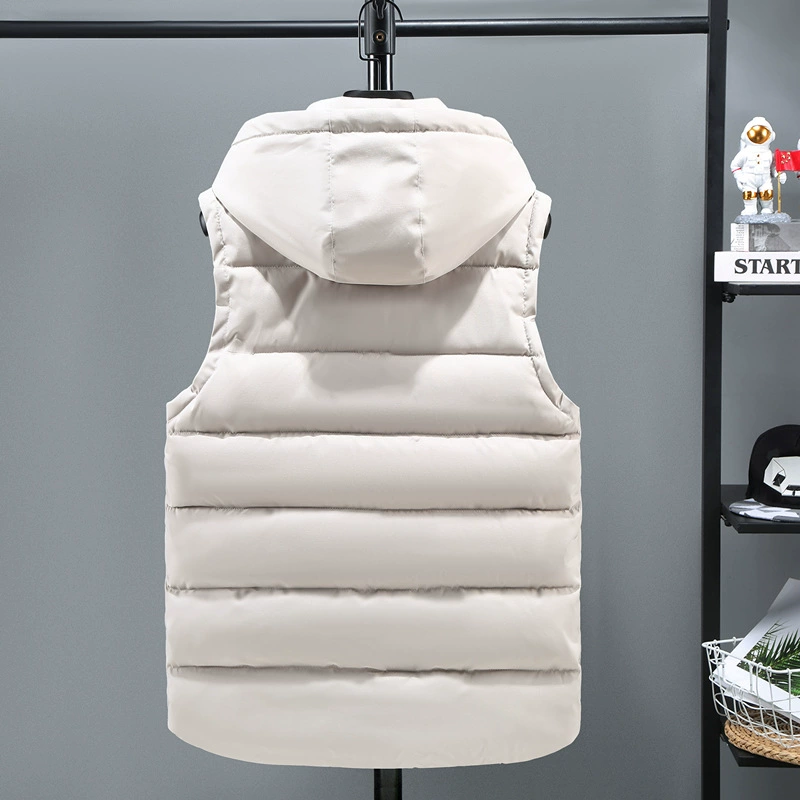 Men's demi-season down jacket, keep warm vest sleevless, oversize, increased thickness