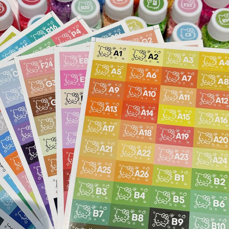 295 Colors Mard Cute Bead Color Number Stickers Universal Waterproof Laminated Classification Storage Label Stickers
