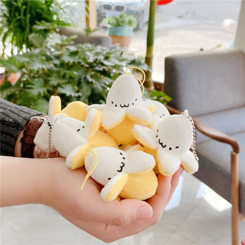 Cute little banana pendant, mobile phone backpack pendant, emoticon banana fruit plush toy pendant