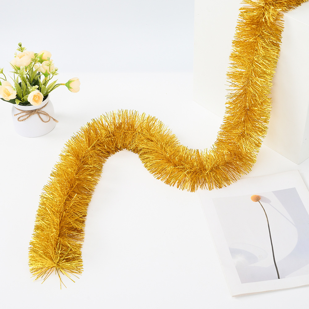 Comercio exterior transfronterizo Venta caliente 2 M rayas de lana esmerilada Navidad fiesta decoración rayas de colores celebración de la boda guirnalda