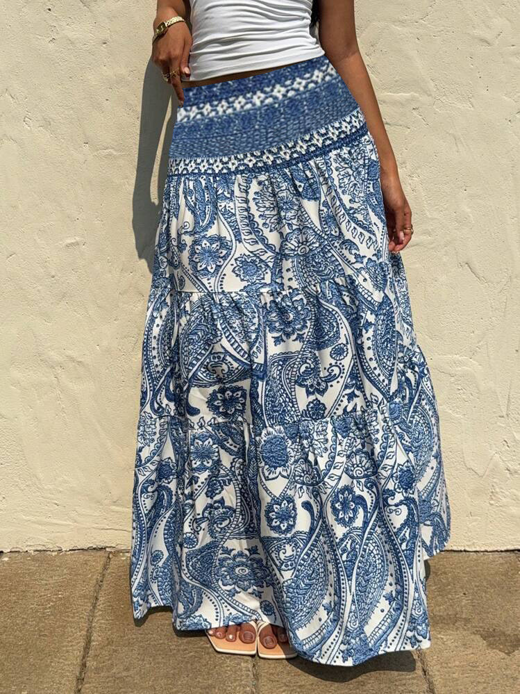 European And American Cross-border Foreign Trade Women's Clothing, New Holiday Casual Bohemian Style Printed Long_ecoleips.com