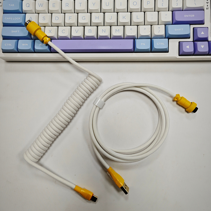 Cable para teclado mecánico de eje magnético 8K, con conectores de aviación, resorte, USB, personalizado colorido, para juegos
