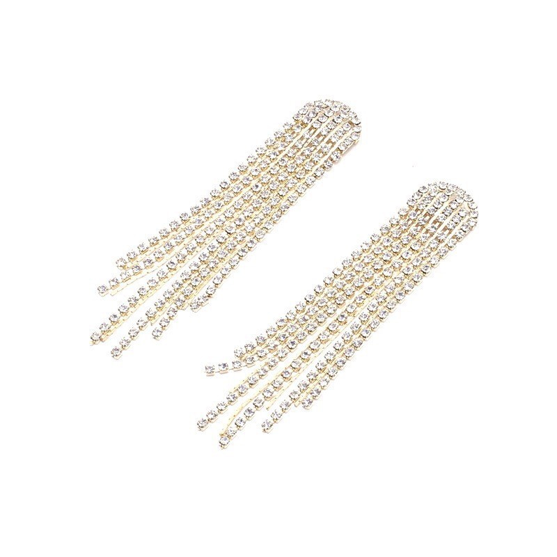 新款流苏耳环女速卖通热销爆款金属流苏耳饰欧美耳钉配饰批发镶钻