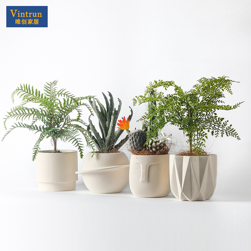 Plain baked pottery pot diy hand-painted creative breathable pot succulent plant special clearance breathable flowerpot simple bonsai Plain baked pottery pot diy hand-painted creative breathable pot succulent plant special clearance breathable flowerpot simple bonsai