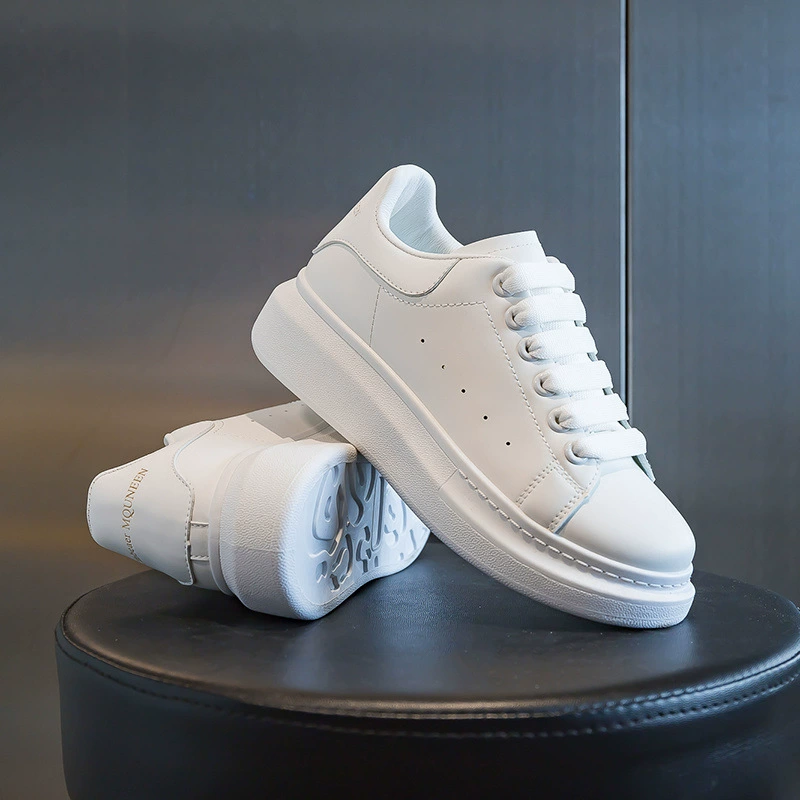White shoes, footwear, universal breathable sneakers platform for leisure, trend of season, Korean style