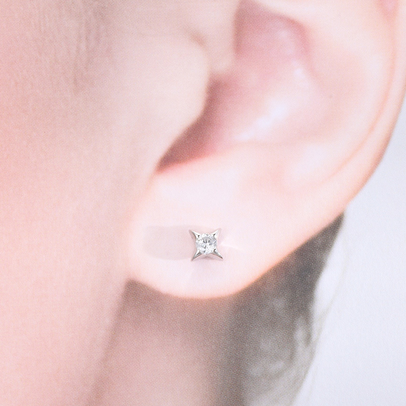 5g Weight Rhinestones Inlay Material Ear Studs Classification 1 Pair 925 Sterling Silver Rhinestones Star Ear Studs