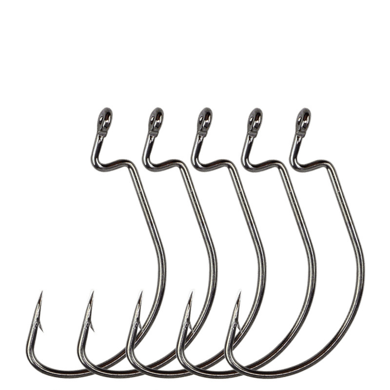 Luya gancho de cigüeñal 50 piezas de gancho de pescado Luya gancho de pescado estrecho de bajo pescado marino gancho de pescado a granel de pesca invertida grupo de pesca Texas