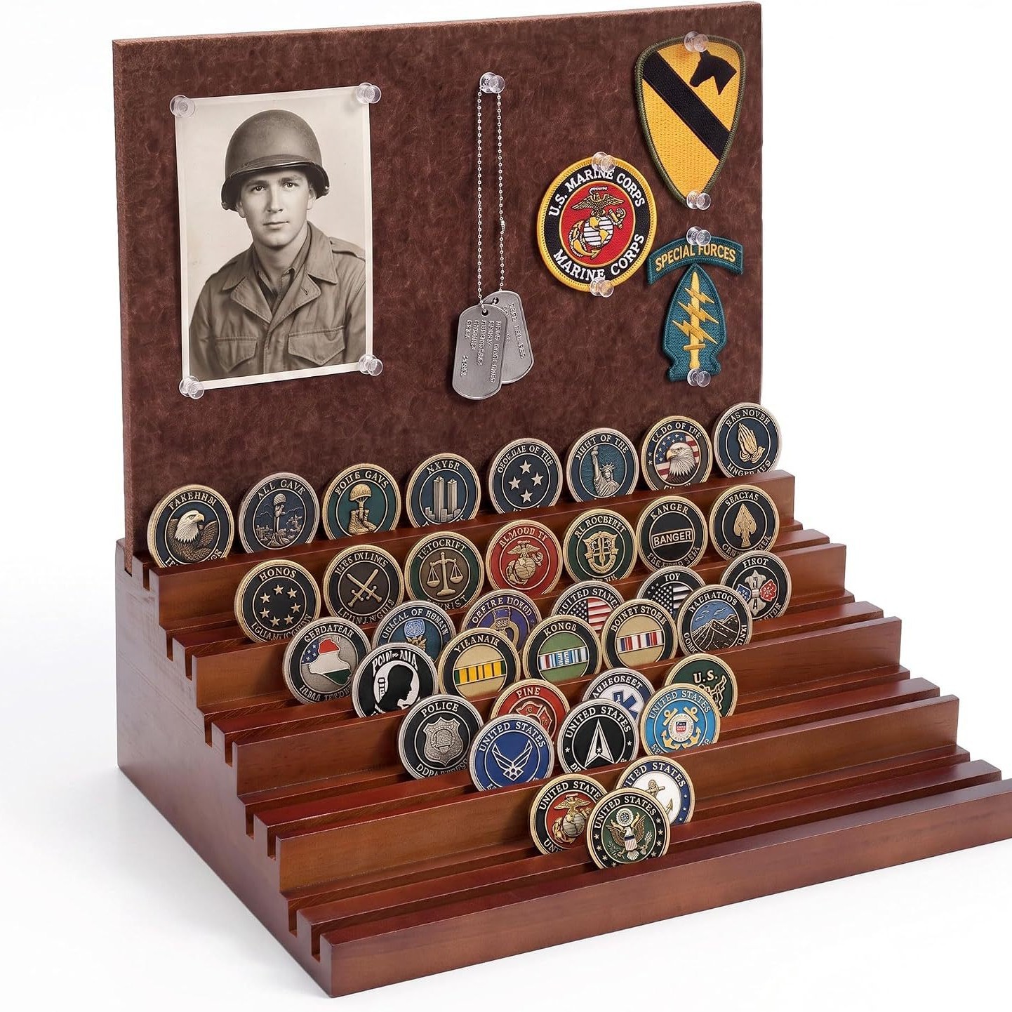 New wooden medal display rack, tiered medal exhibition stand, wooden coin display stand, wooden game coin rack