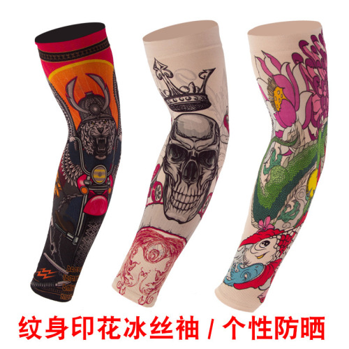 Gaming Sun Protection Sleeve Suits for Men Summer Outdoor Motorbike UV Protection Arm Sleeves for Youth with Arm Tattoos Ice Silk Sleeve Suits