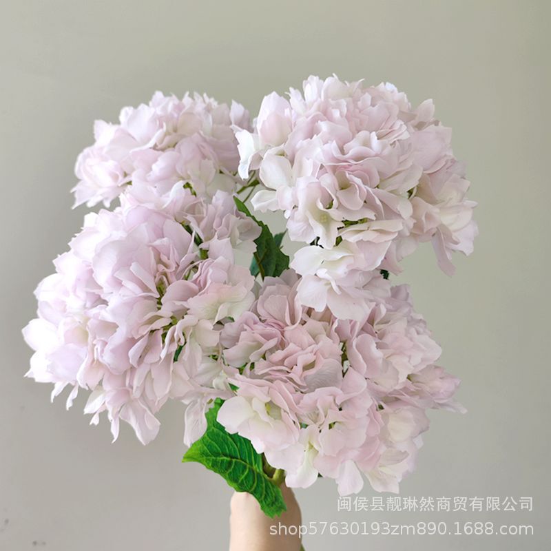 Simulated Flower Feel Moisturizing Hydrangea Indoor Home Bottle Flower Decorative Ornaments Entrance Model Room Crystal Powder Main Flower