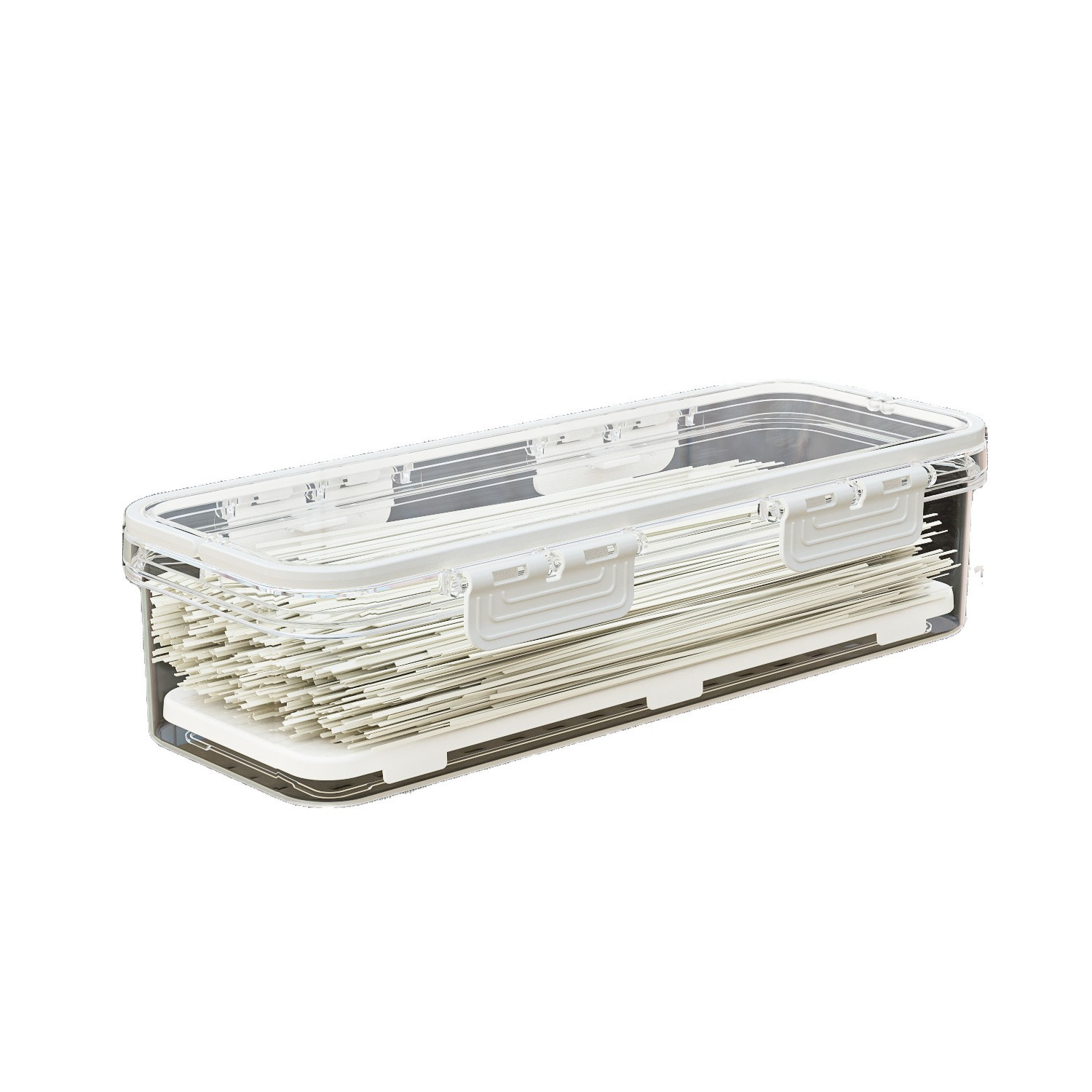 Caja de almacenamiento de fideos rectangulares Caja de almacenamiento de fideos refrigerador de plástico con cubierta Caja de sellado de fideos colgantes de alimentos de cocina image 5