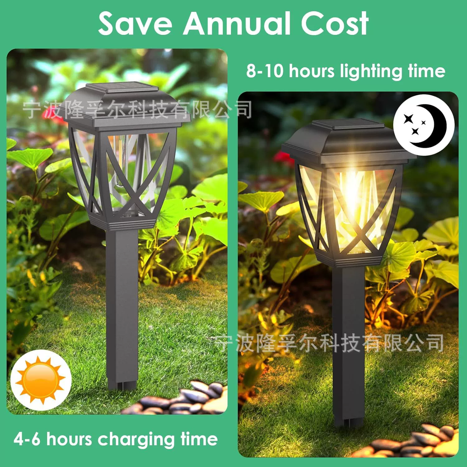 Incandescent lamp solar-powered, retro bulb for gazebo, Amazon
