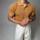 American-style Lel Knitted Short-sleeved Polo Shirt Men's Summer Dongdaemun New T-shirt Honeycomb Breathable Casual Top