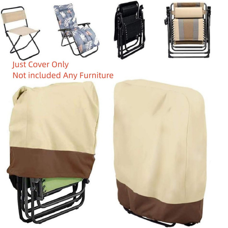 Spot Wholesale Garden Courtyard Folding Lounge Chair Cover Waterproof Sun Protection Dustproof Rainproof Indoor Outdoor Furniture Protective Cover