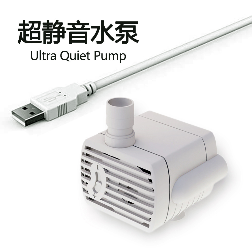 Accesorios para bebedores de agua para mascotas bomba de agua USB5V con lámpara de cinta de algodón ajustable flujo de agua escasez de agua apagado silencioso seguridad