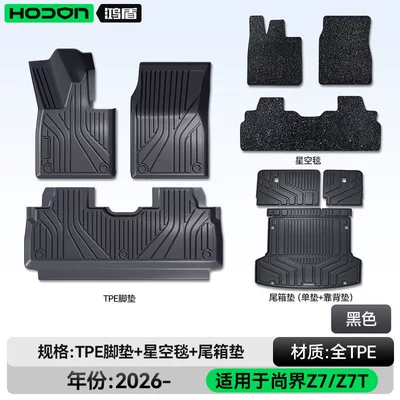 interior foot mats modification accessories, Modelə uyğun ayaqaltı - hongmeng-smart-travel-fashion-z7-26-models-package-set-black-tpe-thickened-black-starry-sky-blanket-trunk-single-mat-backrest-mat