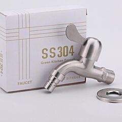304ステンレス製水栓 4分洗濯機用水栓 両用モップ池用延長型 家庭用クイックオープン水栓コネクター