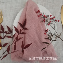 厂价批发亚马逊全棉纱布cheesecloth流苏餐巾现货42x42cm婚礼