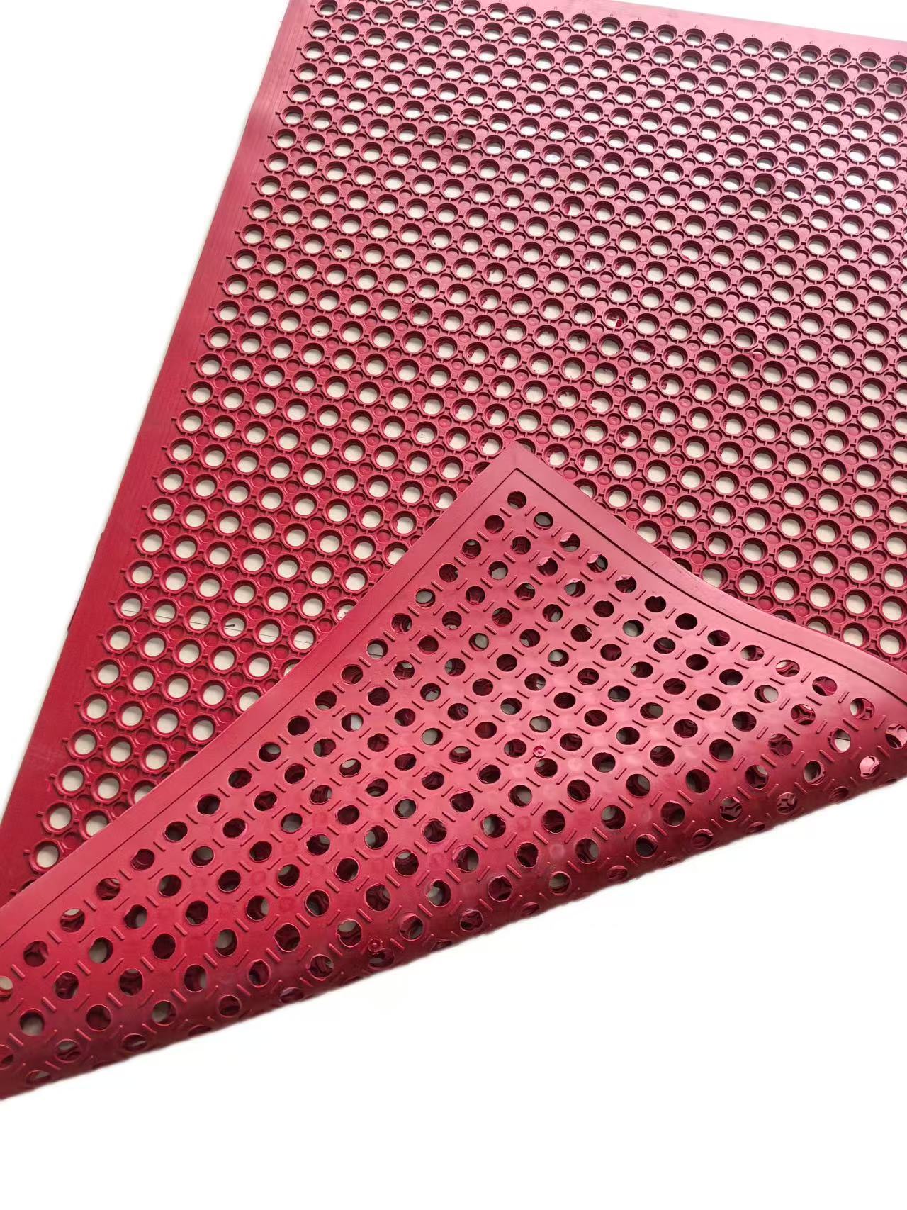 Kitchen oil-resistant and non-slip perforated drainage mat, workshop drainage perforated mat, rubber perforated mat for farms and ski resorts