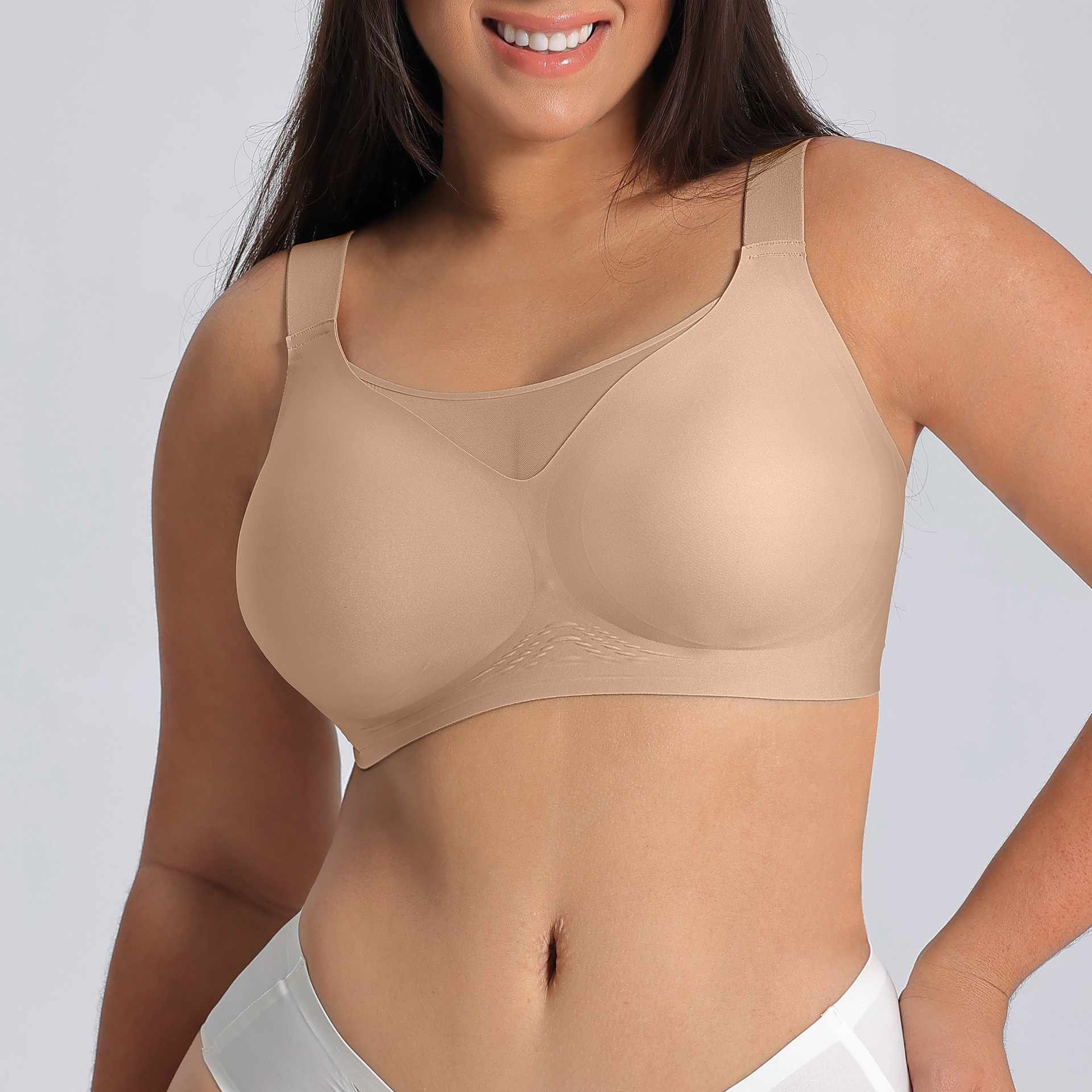 Comfort Bra For Women Plus Size Breathable Mesh Minimiser Bra_voghion.com