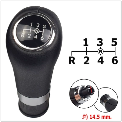 Sürətlər qutusu və əl tormozu başlıqları – cover shift lever - sk-benz034-no-bright-edges-on-the-sides-r-lower-left-black-leather-6-speed-145mm