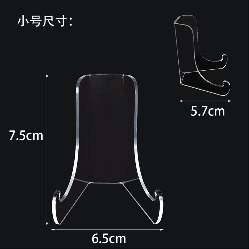 Plato acrílico en stock soporte de exhibición de pastel de té transparente marco de arte pequeño soporte de disco de cerámica