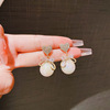 Fashionable universal silver needle, elegant earrings heart-shaped from pearl, silver 925 sample, internet celebrity