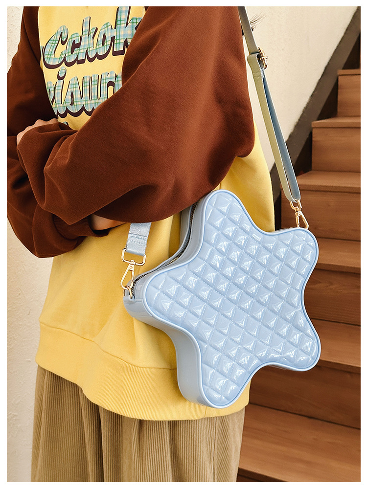 2025 New style fashionable star Backpack, diamond-shaped PVC jelly bag, fresh and sweet campus ladies' backpack undefined