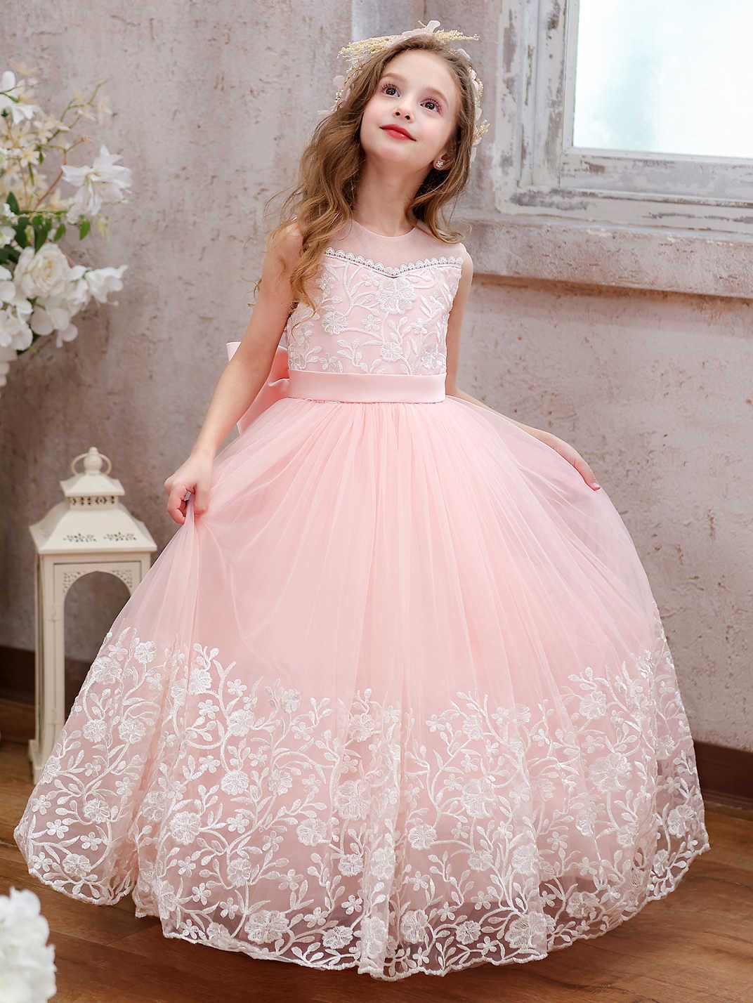 Prinzessinnenkleid Für Mädchen Aus Spitze Und Tüll Für Festtage_voghion.com