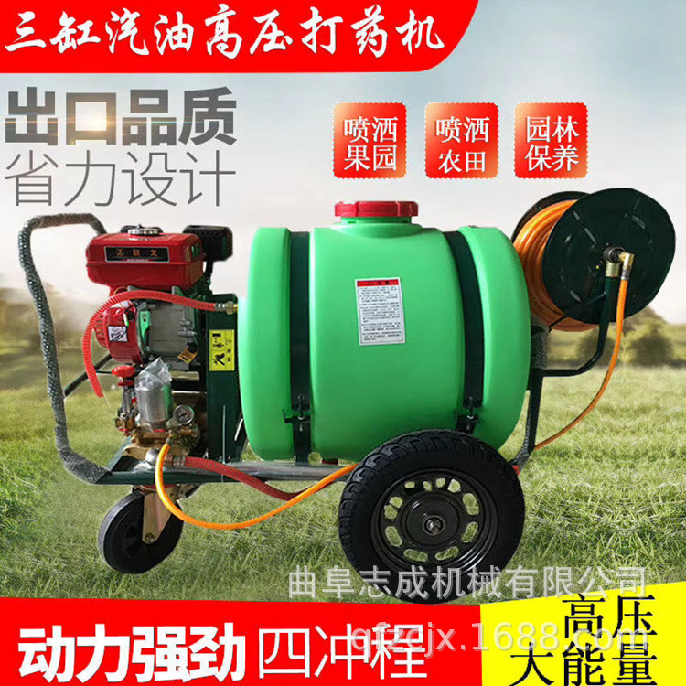 志成 手推式高压汽油机喷雾器 远射程雾滴可调 万向轮杀虫打药机