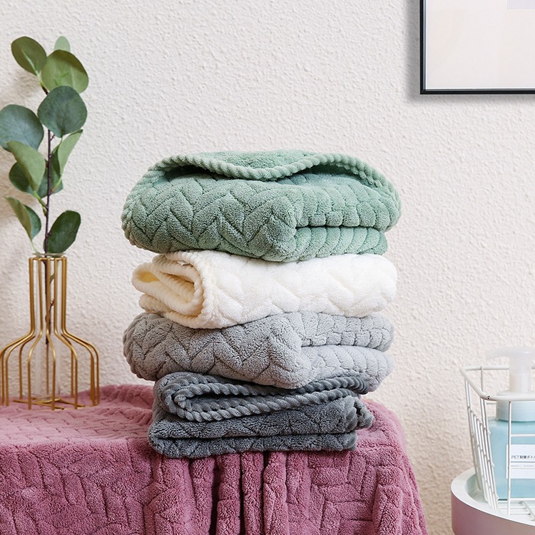 보푸라기없는 산호 양털 빠른 건조 헤어 타월 남녀 학생 흡수성 세안 소프트 로고 선물